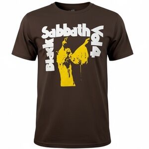 NWOT Black Sabbath Vol. 4 Brown Graphic 70’s Band Tee, Unisex Medium